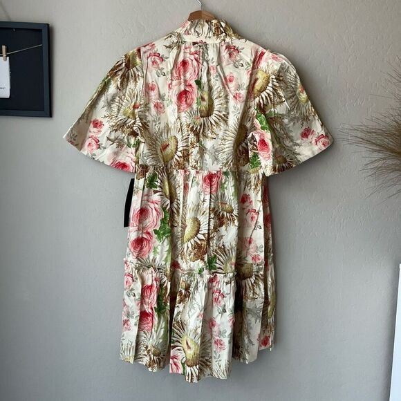 NEW Tuckernuck Dress Crawford Floral‎ Flutter Sleeve Sun Faded Mini Dress Size M - Picture 5 of 9